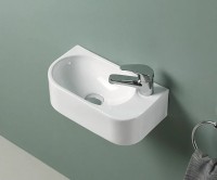 Раковина маленькая в туалет GID Suspendido N9274L 40 глянцевая белая, прямоугольная, фаянс