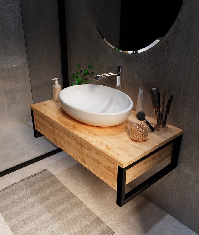 Мебель для ванной комнаты 1MarKa Grunge Loft 90 дуб вотан