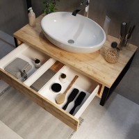 Мебель для ванной комнаты 1MarKa Grunge Loft 90 дуб вотан