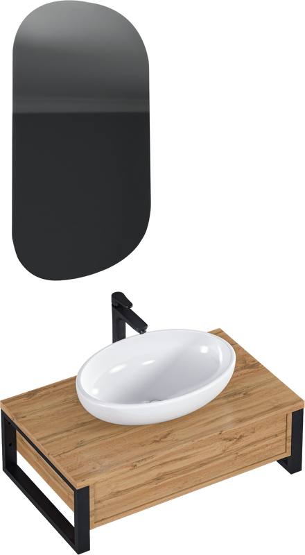 Мебель для ванной комнаты 1MarKa Grunge Loft 90 дуб вотан