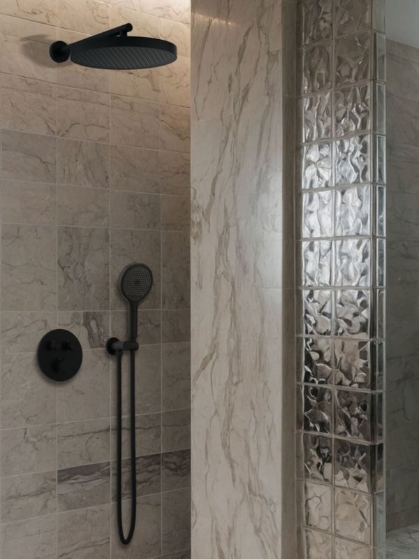 Душевой комплект AltroBagno Bilancia AltroBagnoBilancia040416MB С ВНУТРЕННЕЙ ЧАСТЬЮ, черный матовый