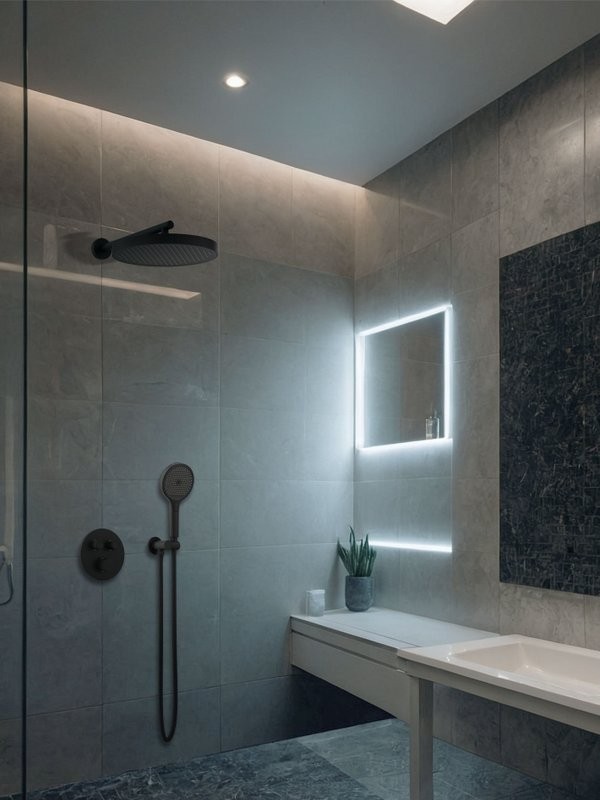 Душевой комплект AltroBagno Bilancia AltroBagnoBilancia040416MB С ВНУТРЕННЕЙ ЧАСТЬЮ, черный матовый