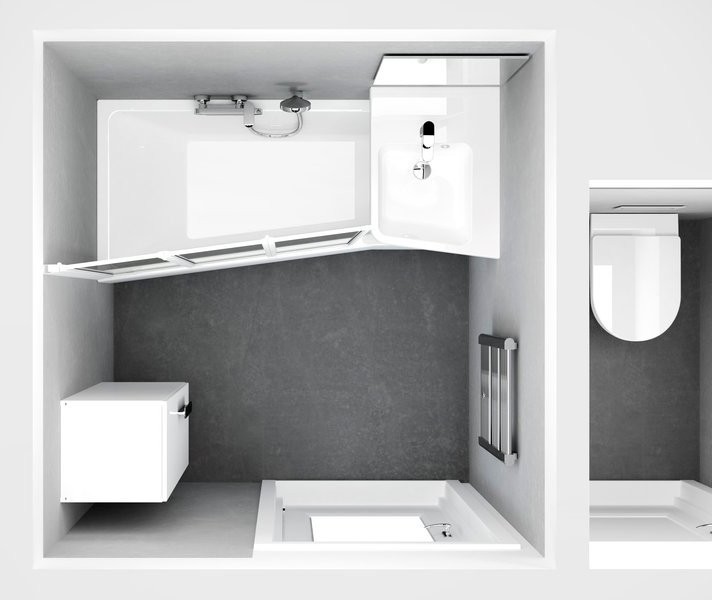 Акриловая ванна Ravak BeHappy II R 150x75 см, правая, пристенная, белая, асимметричная, на ножках