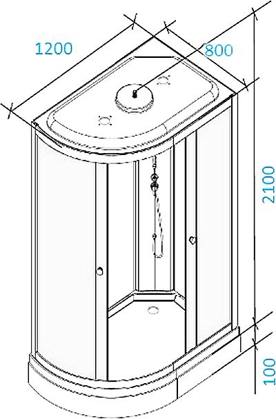 Душевая кабина Parly Effect EF1231 R 80x120, с поддоном