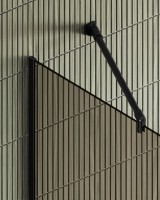 Душевая перегородка Maybahglass MGD-691-6у 89 см, профиль черный, стекло бронза
