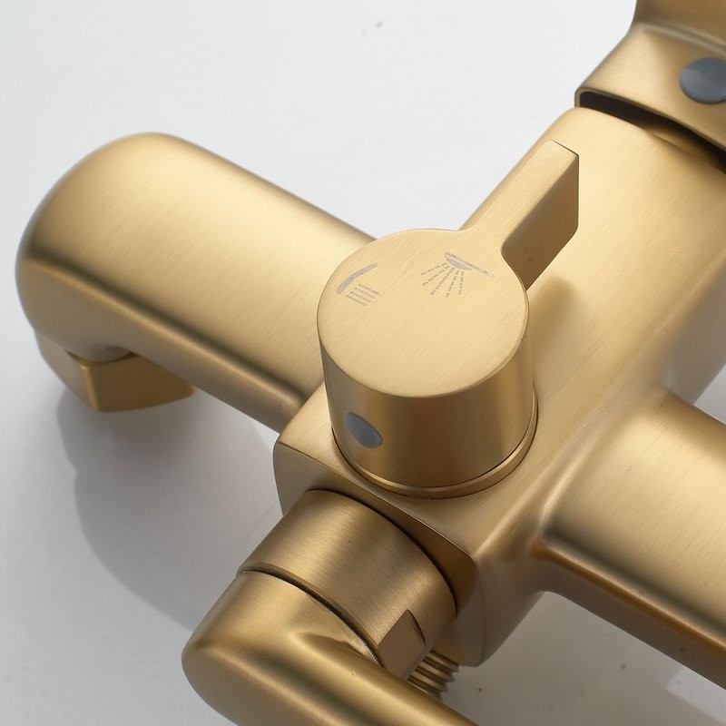 Смеситель с длинным изливом для ванны Shevanik S9902G золотой сатин