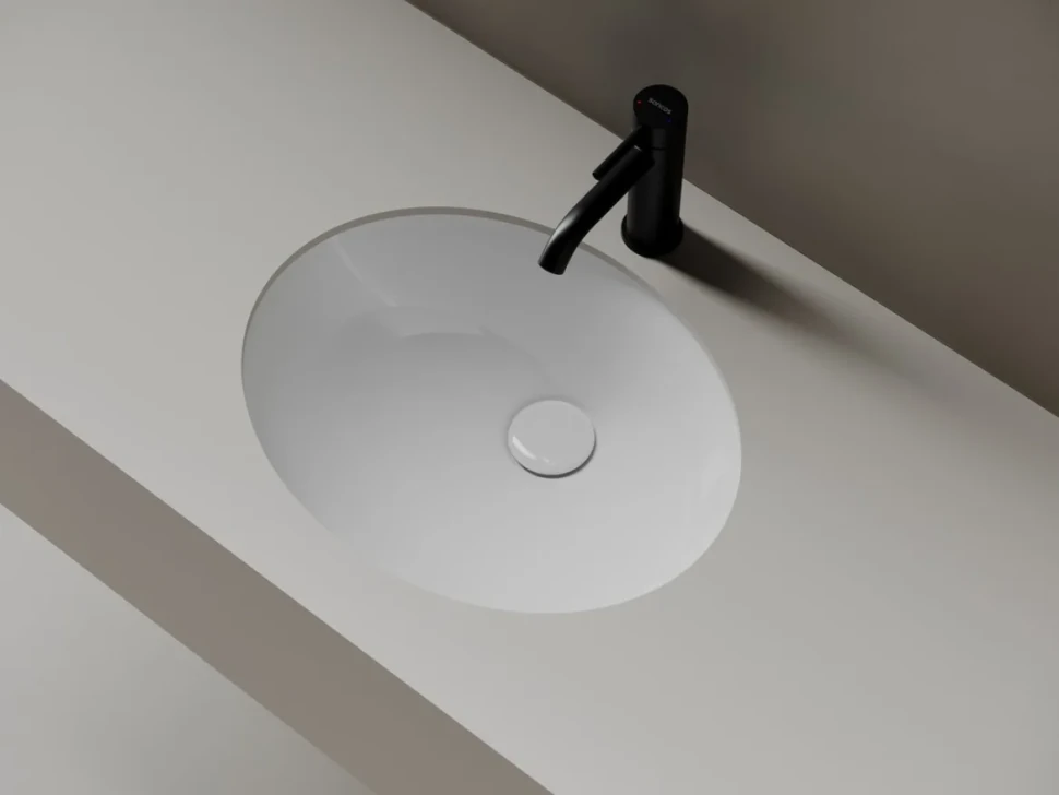 Раковина встраиваемая снизу Ceramicanova Era CN15005 47 глянцевая белая, овальная