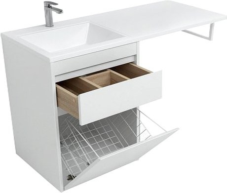 Мебель для ванной комнаты Aquanet Токио 68 1 ящик, с бельевой корзиной L