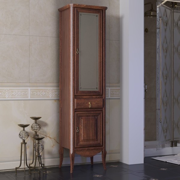 Шкаф пенал для ванной Opadiris Лоренцо 45 R светлый орех