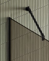 Душевая перегородка Maybahglass MGD-703-6у 69 см, профиль черный, стекло бронза матовое