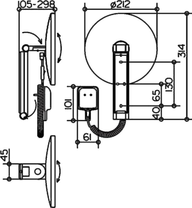 Косметическое зеркало Keuco iLook Move 17612 019001 с подсветкой, телескопическое, поворотное, хром
