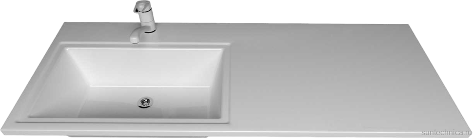 Тумба с раковиной Aquanet Вега 120 L напольная, под стиральную машину, белая глянцевая