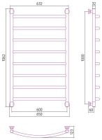 Полотенцесушитель водяной Сунержа Галант + 100x60