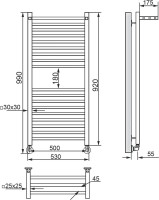 Полотенцесушитель водяной Ника Modern ЛМ 3 100/50 хром