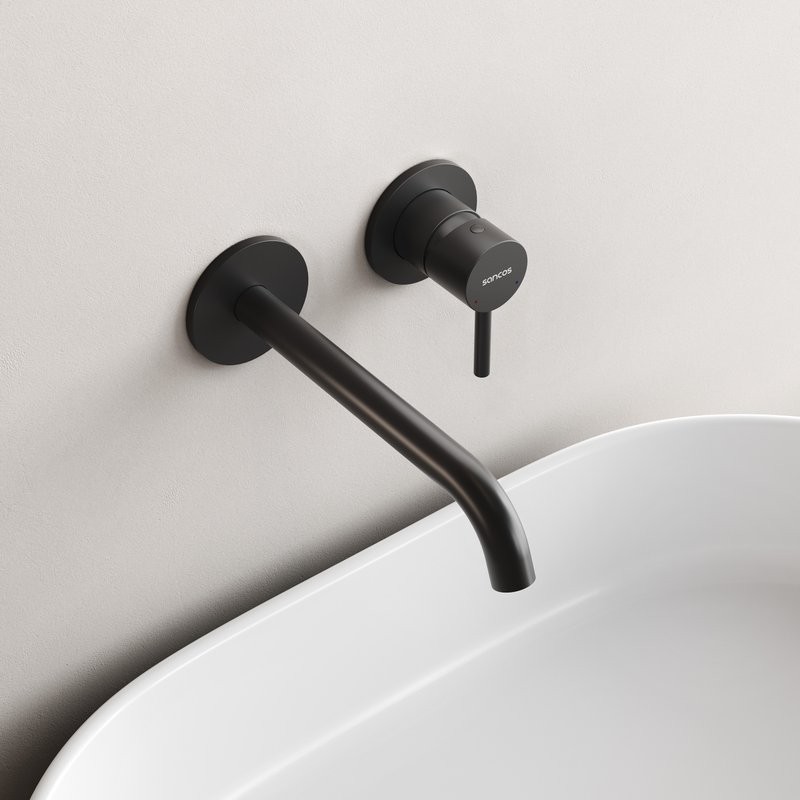 Смеситель для раковины Sancos Etna, черный матовый, SC9004MB