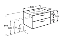 Мебель для ванной комнаты Roca Victoria 80 городской дуб Мебель для ванной комнаты Roca Victoria 80 городской дуб