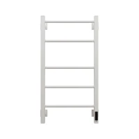 Полотенцесушитель электрический Grota Costa 430х800 RAL9016 EL 80x45 см, подключение справа, слева, скрытое подключение справа, матовый белый, лесенка, из стали