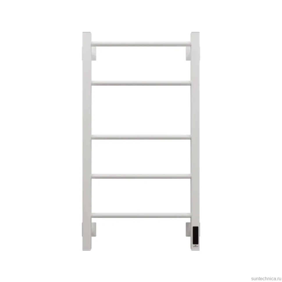 Полотенцесушитель электрический Grota Costa 430х800 RAL9016 EL 80x45 см, подключение справа, слева, скрытое подключение справа, матовый белый, лесенка, из стали