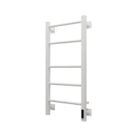 Полотенцесушитель электрический Grota Costa 430х800 RAL9016 EL 80x45 см, подключение справа, слева, скрытое подключение справа, матовый белый, лесенка, из стали