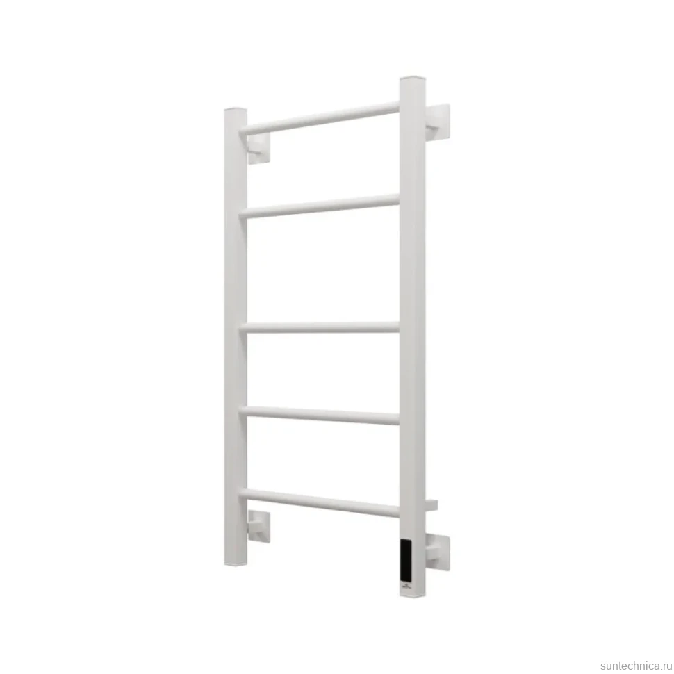 Полотенцесушитель электрический Grota Costa 430х800 RAL9016 EL 80x45 см, подключение справа, слева, скрытое подключение справа, матовый белый, лесенка, из стали