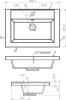 Тумба с раковиной Art&Max Family-M 50 подвесная, bourbon oak