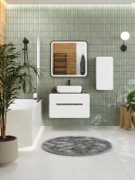 Тумба с раковиной Art&Max Genova 80 подвесная, 2 ящика, бетон бромо