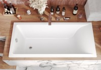 Ванна из искусственного камня Marmo Bagno Алесса 160x70 см, встраиваемая, белая, на ножках