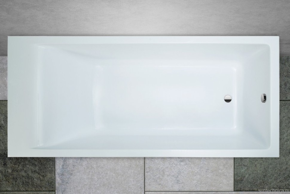 Ванна из искусственного камня Marmo Bagno Алесса 160x70 см, встраиваемая, белая, на ножках