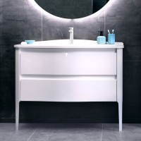 Тумба с раковиной Belux Анжело Н 110-02 напольная, глянцевая белая