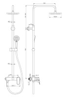 Душевая стойка Paini Viva Style P4YO687D250F3D110 черный