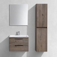 Мебель для ванной комнаты Vincea Chiara 2D 60, 2 ящика, темный дуб, с белой раковиной