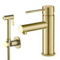 Комплект для раковины Timo Saona 2360/17G с гигиеническим душем, матовое золото