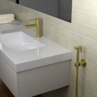 Комплект для раковины Timo Saona 2360/17G с гигиеническим душем, матовое золото