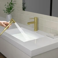 Комплект для раковины Timo Saona 2360/17G с гигиеническим душем, матовое золото