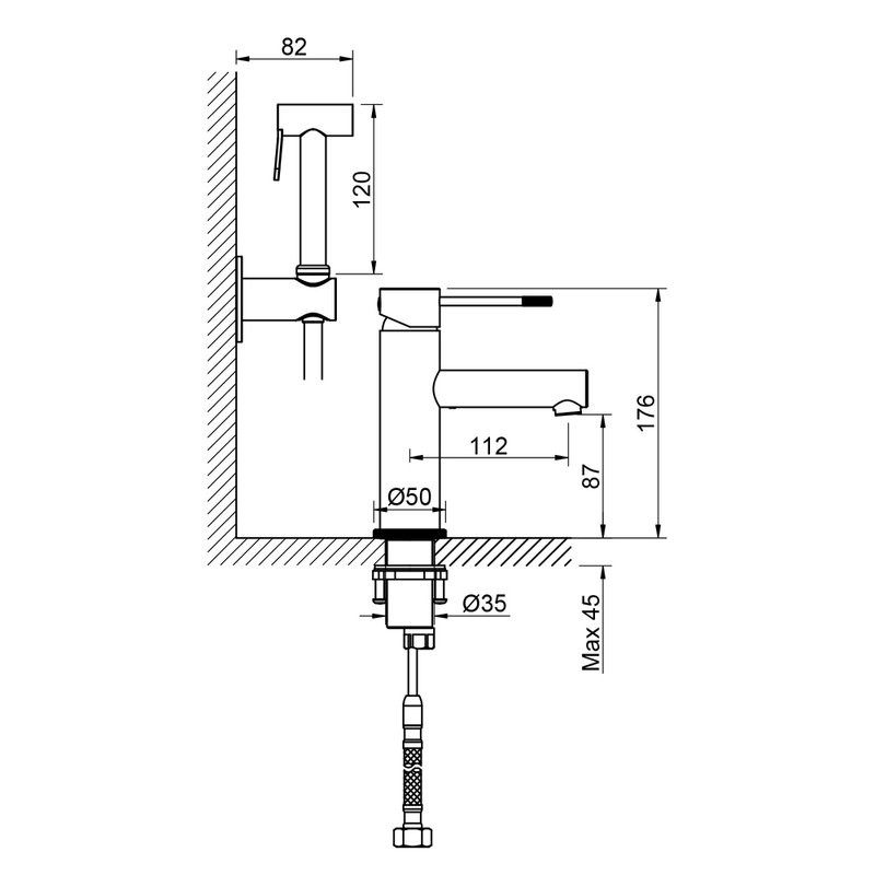 Комплект для раковины Timo Saona 2360/17G с гигиеническим душем, матовое золото
