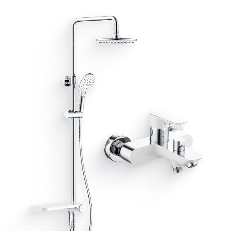 Душевой комплект Смеситель IDDIS Cloud CLOSB02I02WA + Стойка Ray RAYSW3Fi76