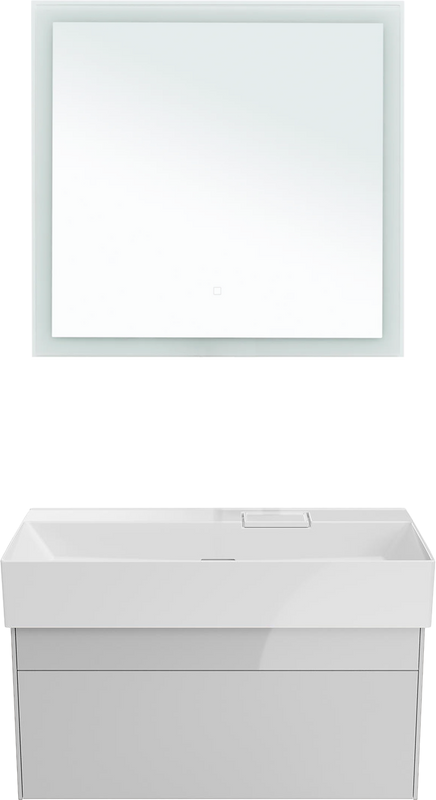 Мебель для ванной комнаты KERAMA MARAZZI Logica 90 подвесная, белоснежная, без отверстий под смеситель