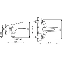 Смеситель для ванны с душем Frap H57 F3257 черный, хром