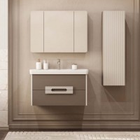 Мебель для ванной комнаты AQUATON Ар-Деко 85 подвесная, 2 ящика, кашемир