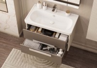 Мебель для ванной комнаты AQUATON Ар-Деко 85 подвесная, 2 ящика, кашемир