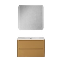 Мебель для ванной комнаты Cezares Relax 80 подвесная, 2 ящика, брашированное золото