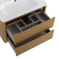 Мебель для ванной комнаты Cezares Relax 80 подвесная, 2 ящика, брашированное золото