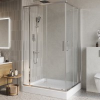 Душевой уголок BelBagno Luce AH-22-140/120-C-Cr профиль хром, стекло прозрачное