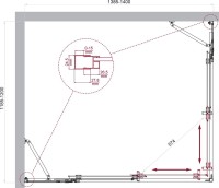 Душевой уголок BelBagno Luce AH-22-140/120-C-Cr профиль хром, стекло прозрачное