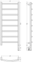 Полотенцесушитель электрический Сунержа Галант 3.1 022-6001-1040 110x45 см, подключение справа, матовая шампань, лесенка
