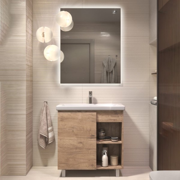 Мебель для ванной комнаты Vigo Milos 80 напольная, дуб золотой