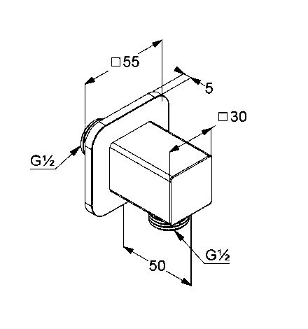 Шланговое подключение Kludi A-QA 65548N5-00 брашированный никель