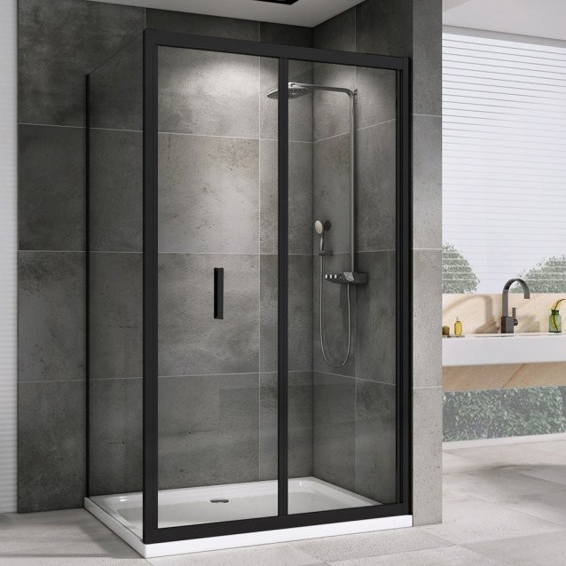 Душевой уголок Abber Sonnenstrand AG07100B-S80B 80x100, профиль черный, стекло прозрачное