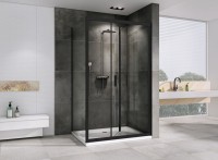 Душевой уголок Abber Sonnenstrand AG07100B-S80B 80x100, профиль черный, стекло прозрачное