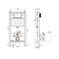Инсталляция для унитаза AQUAme AQM4002 пневматическое управление